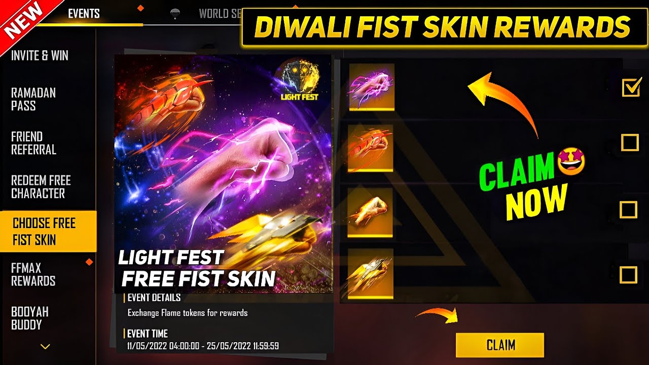 FREE LEGENDARY FIST SKIN CLAIM करो जल्दी 🤯🔥| FF NEW EVENT | FREE FIRE NEW EVENT | FF NEW EVENT TODAY