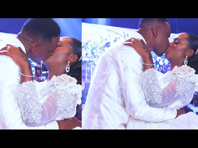 LONGEST WEDDING KISS EVER!  Lateef Adedimeji French Kiss His Wife, Everybody Scream On Their Wedding